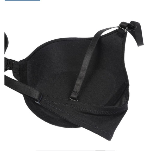 Front Button Push-Up T-Shirt Bra Black Size 38B NWT - Picture 3 of 5